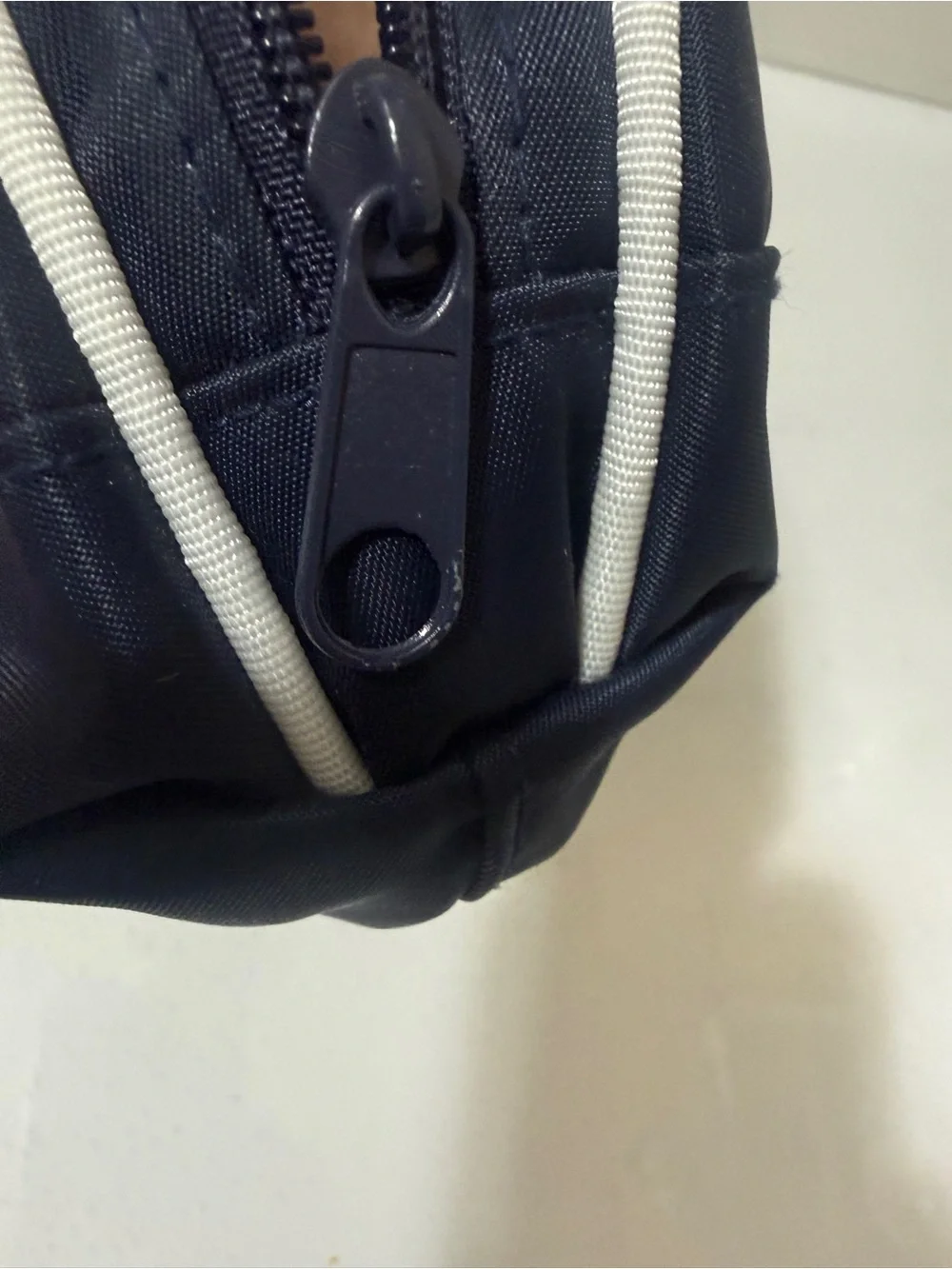 Dior Navy and White Travel Pouch with Gold Logo